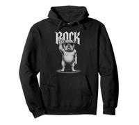 Bulldog inglese musica rock retrò vintage amante dei cani Felpa con Cappuccio