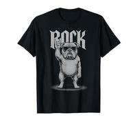 Bulldog inglese musica rock retrò vintage amante dei cani Maglietta