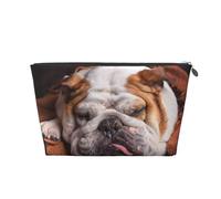 Bulldog inglese muso animali domestici cani che dormono, Borsa da toilette Borsa per trucco Borsa per cosmetici Borsa da toilette da viaggio portatile