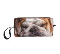 Bulldog inglese muso animali domestici cani che dormono, Borsa per il trucco Borsa per cosmetici Borsa da toilette da viaggio portatile Borsa per trucco Organizer