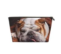 Bulldog inglese muso animali domestici cani che dormono, Borsa per il trucco Borsa per cosmetici Borsa da toilette da viaggio portatile Borsa da toilette