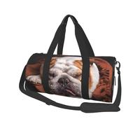Bulldog inglese muso animali domestici cani che dormono, Borsone da viaggio di grande capacità Borsa rotonda Borsa da viaggio sportiva Borsa da viaggio Borsa da fitness