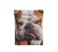 Bulldog inglese muso animali domestici cani che dormono, Spremere il portafoglio superiore da donna Borsa portaoggetti Piccola portamonete Portamonete