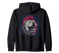 Bulldog Inglese Punk Felpa con Cappuccio