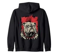 Bulldog Inglese Punk Felpa con Cappuccio