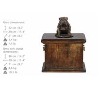 Bulldog Inglese Seduto, Urna, Bronzo Freddo, ArtDog, DE, Tipo 1