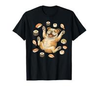 Bulldog inglese Sushi Retro Vintage Dog Lover Maglietta