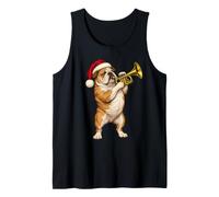 Bulldog Inglese Tromba di Natale Musicista Canotta