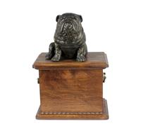 Bulldog inglese urna con una figura seduta Art-Dog