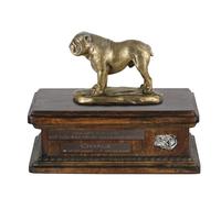 Bulldog inglese urna di legno bassa con un'immagine Art-Dog
