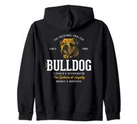 Bulldog Inglese Vintage con Stile Retrò Felpa con Cappuccio