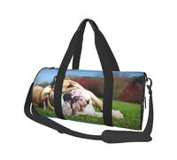 Bulldog inglesi Cani stanchi Animali domestici da prato Inglese, Borsone da viaggio di grande capacità Borsa rotonda Borsa da viaggio sportiva Borsa da viaggio Borsa da fitness