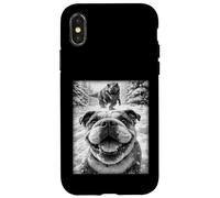 Bulldog inseguito da TRex Dinosaur Selfie Custodia per iPhone X/XS