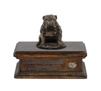 Bulldog IV urna di legno bassa con un'immagine Art-Dog