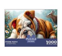 Bulldog Jigsaw Puzzle Impossibili 1000 Pezzi Giardino delle fiabe Decorazione Per La Casa. Giochi Rilassamento E Intelligence Per Adulti E Bambini Da 12 Anni 38x26cm/1000pcs
