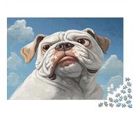 Bulldog Jigsaw Puzzle Impossibili 1000Pcs Cielo nuvoloso Decorazione Per La Casa. Rilassamento E Intelligence Per Adulti E Ragazzi Da 14 Anni 1000pcs (75x50cm)