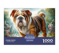 Bulldog Jigsaw Puzzle Impossibili 1000Pcs Giardino delle fiabe Decorazione Per La Casa. Rilassamento E Intelligence Per Adulti E Ragazzi Da 14 Anni 70x50cm/1000pcs