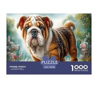 Bulldog Jigsaw Puzzle Impossible 1000Pcs Giardino delle fiabe Decorazione Per La Casa. Rilassamento E Intelligence Per Adulti E Ragazzi Da 14 Anni 52x38cm/1000pcs