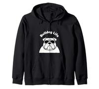 Bulldog Life Cool Occhiali da Sole a Forma di Cane Curvo Felpa con Cappuccio
