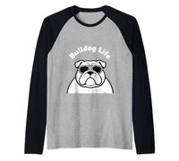Bulldog Life Cool Occhiali da Sole a Forma di Cane Curvo Maglia con Maniche Raglan