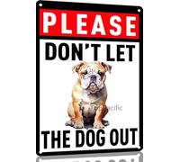 Bulldog Non Lasciare Uscire Il Cane Placca Murale Design Segno Di Latta Nostalgic Poster Con Placca Per Feste Cucina Regalo 20X30 Cm
