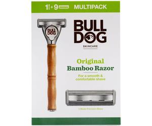 Bulldog Original Bamboo Razor rasoio + lame di ricambio 9 pz