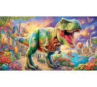 Bulldog-Puppy-on-Hollywood-Walk 1000 pezzi Puzzle per donne e uomini Carta riciclata Sfida di gioco educativo Gioco stimolante Bellissimo puzzle decorativo 38x26/1000 pezzi