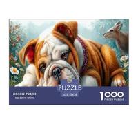 Bulldog Puzzle Impossible 1000Pcs Giardino delle fiabe Decorazione Per La Casa. Rilassamento E Intelligence Per Adulti E Ragazzi Da 14 Anni 52x38cm/1000pcs