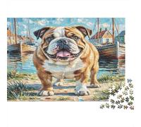Bulldog scena nel porto Puzzle 1000 Pezzi In cartone Extra Spesso,Un Puzzles Per Impossibile Difficile Arduo Stimolante,Ideale Per Office Break Puzzle,Regali Per Le Donne,Regali Per Gli Uomini 70