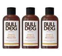 BULLDOG SKINCARE - Gel doccia allo zenzero e patchouli, 500 ml, profumo piccante ed energizzante, confezione da 3