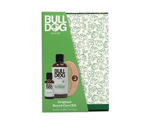 Bulldog Skincare - Kit originale Beardcare Kit regalo per uomo, profumo originale, (1 x shampoo e balsamo per barba originale da 200 ml, 1 olio da barba originale da 30 ml, 1 pettine per barba)