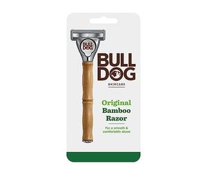 BULLDOG SKINCARE - Manico per rasoio in bambù originale con 2 ricariche di lame