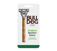 BULLDOG SKINCARE ORIGINAL, rasoio uomo, 1 manico in bambù + 2 lamette | Rasoio uomo a 5 lame con 1 manico in bambù e 9 lame di ricambio, con aloe vera, ideale per una rasatura uniforme
