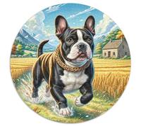 Bulldog Terrier 1000 Pezzis Rotonda Puzzle Per Bambini Animali Di Tutto Il Mondo Per Educativo Per Adulti Difficile E Impossibile Idea Regalo Per Lei O Lui 1000pcs (67.5x67.5cm)