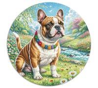 Bulldog Terrier, puzzle rotondi da 1000 pezzi, per adulti, regalo per la famiglia, colorato, per giochi di sfida unici, 1000 pezzi (67,5 x 67,5 cm)