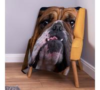 Bulldog Viso Design Morbido Coperta IN Pile Coperta