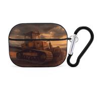 Bulldozer Evening AirPod Pro, custodia rigida antigraffio in policarbonato con portachiavi, accessorio per AirPod Pro 2°/1° custodia per donne e uomini, stile nero