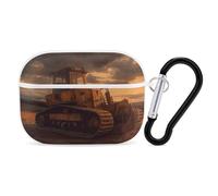 Bulldozer Evening AirPod Pro, custodia rigida antigraffio in policarbonato con portachiavi, accessorio per AirPod Pro 2°/1° custodia per donne e uomini, stile bianco