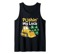 Bulldozer per Bambini Che Spingono la mia Fortuna St Patrick 6 7 Numeri Fortunati Canotta