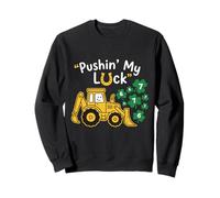 Bulldozer per Bambini Che Spingono la mia Fortuna St Patrick 67 Numeri fortunati Felpa