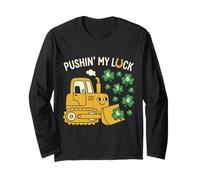Bulldozer per Bambini Che Spingono la mia Fortuna St Patrick 67 Numeri fortunati Maglia a Manica