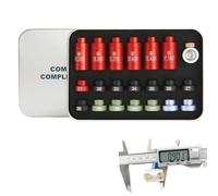 Bullet Comparator Kit - Bullet e Headspace - Kit di strumenti di misurazione | Invio e ricarica attrezzature | Portatile per trasportare lo spazio Headspace - Kit comparatore con 14 inserti e 6 prese