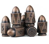 Bullet DND Dadi in Metallo Solido per Dungeons and Dragons - Set Poliedrici D20 per Giochi di Ruolo, MTG, RPG, Shadowrun e Altri Giochi da Tavolo