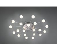 BULLET PLAFONIERA LED METALLO ACCIAIO CON 21 DIFFUSORI VETRO BIANCO DIMMERABILE CON INTERRUTTORE A PARETE D. 97CM INCLUSE 21 LUCI ,32W ·3570lm, 3000K
