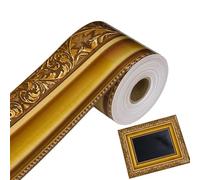 Bulletin Board Border Roll, Gold Adhesive Cardboard Strip, Classroom Borders for Bulletin Board Decoration, Design with Easy Application, Supply Accessory Stylish, Home School Classroom Blackboard