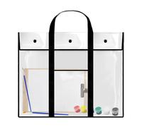 Bulletin Board Storage Bag | Strong Clear Waterproof Art Organizer Poster Bag, Transparent Design PVC Bulletin Board Holder, Portable Storage Organizer With Handle & Pocket For Sketching Drawing