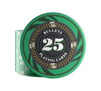 Bullets Playing Cards, 25 chip da poker in ceramica Silvio per set da poker, con valori, 10 g, 4 cm di diametro (valore 25)