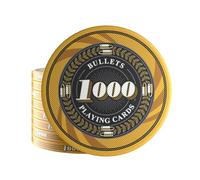 Bullets Playing Cards, 25 chip da poker in ceramica Silvio per set da poker, con valori, 10 g, 4 cm di diametro (giallo: 1000)