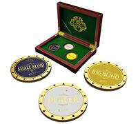 Bullets Playing Cards, Golden Poker Dealer, Bottone in Metallo