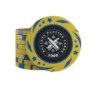 Bullets Playing Cards, Janice 25 gettoni da poker in plastica per gioco da poker, valore 1000, diametro 4 cm, peso 11,5 g